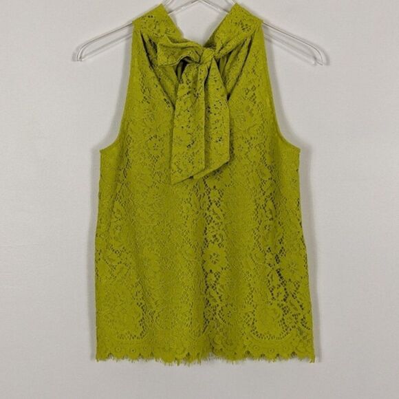 J. Crew Lace Chartreuse Halter Neck Blouse XXS - Picture 10 of 12